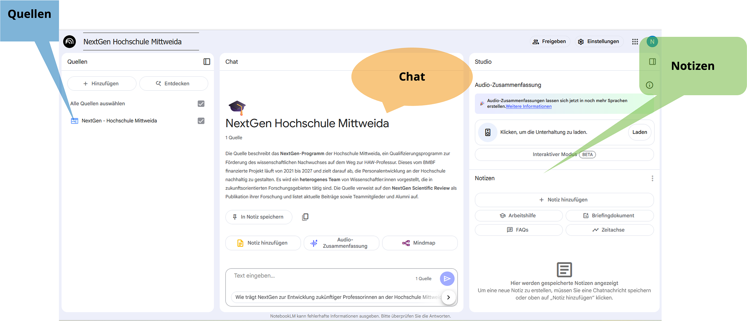 KI-gestützte Literaturarbeit im Test 5 NotebookLM Mai 2025 Interface k Image