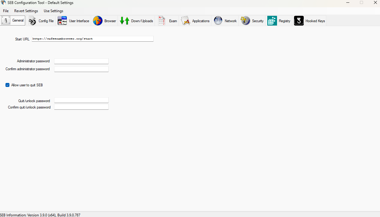 Sichere digitale Klausuren mit SafeExamBrowser 3 02 SEB Config Tool Starting Window Image